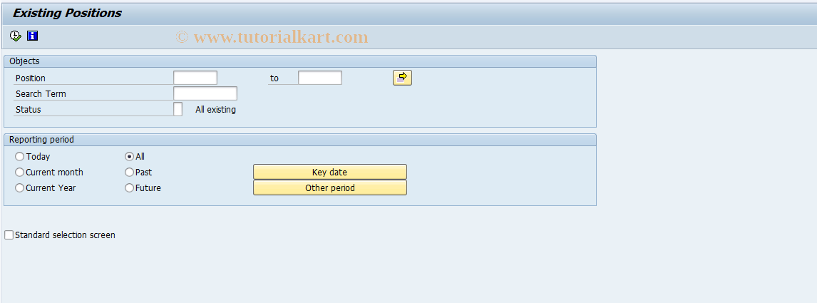 SAP TCode S_AHR_61016237 - Existing Positions