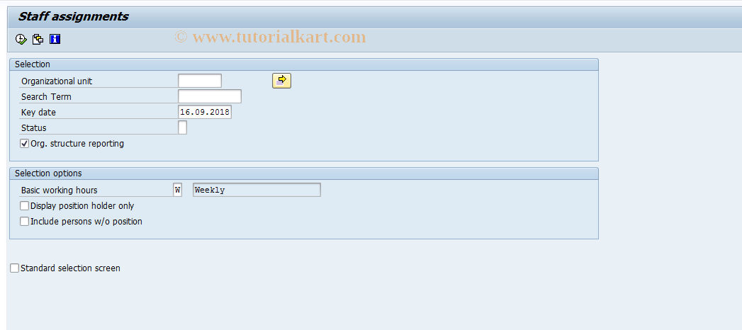 SAP TCode S_AHR_61016238 - Staff assignments