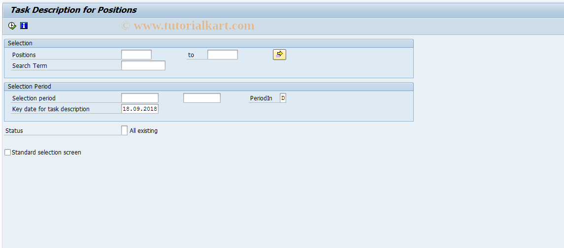 SAP TCode S_AHR_61016240 - Task Description for Positions