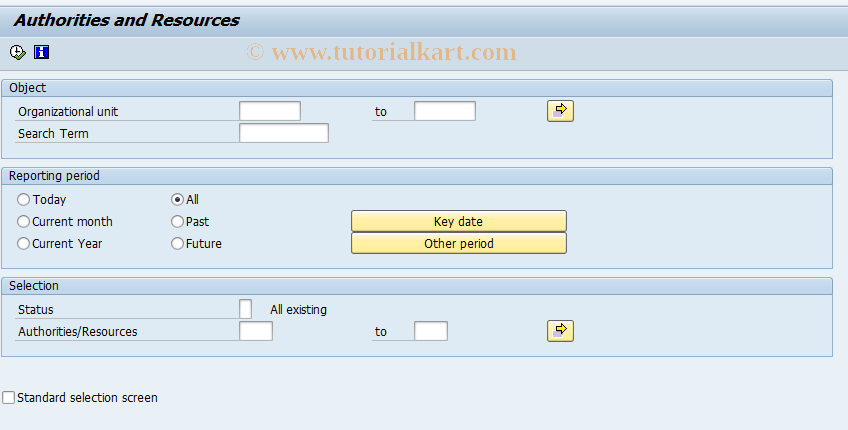 SAP TCode S_AHR_61016242 - Authorities and Resources