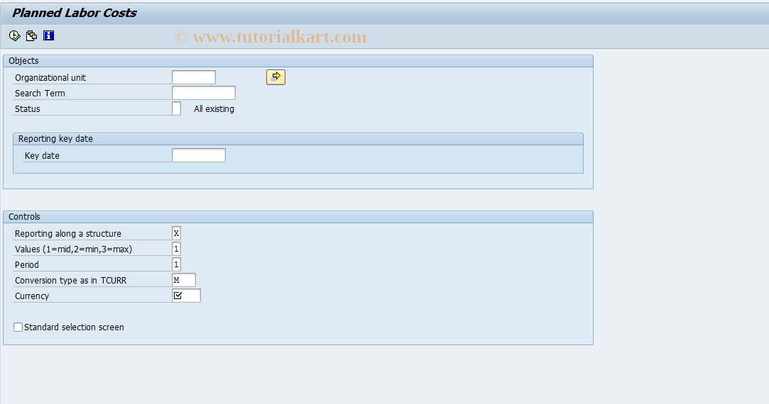 SAP TCode S_AHR_61016243 - Planned Labor Costs