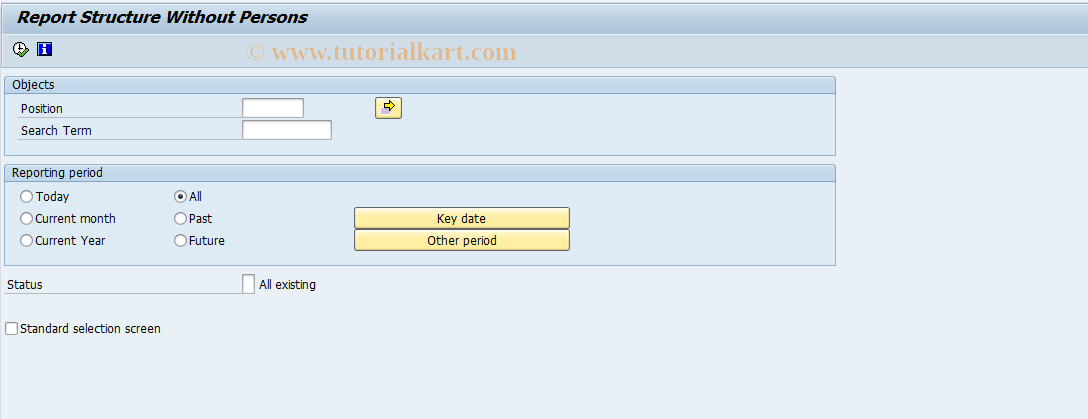 SAP TCode S_AHR_61016247 - Report Structure Without Persons