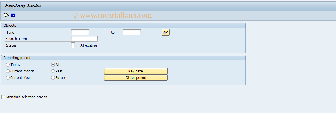 SAP TCode S_AHR_61016257 - Existing Tasks