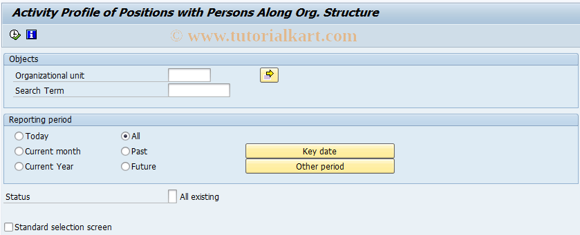 SAP TCode S_AHR_61016259 - Activity Profile of Positions with P