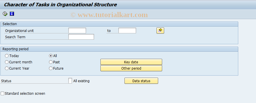 SAP TCode S_AHR_61016260 - Character of Tasks in Organizational