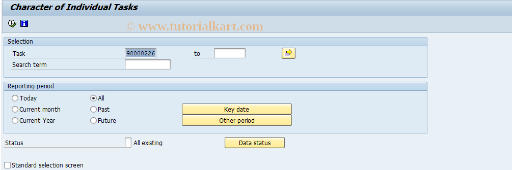 SAP TCode S_AHR_61016261 - Character of Individual Tasks
