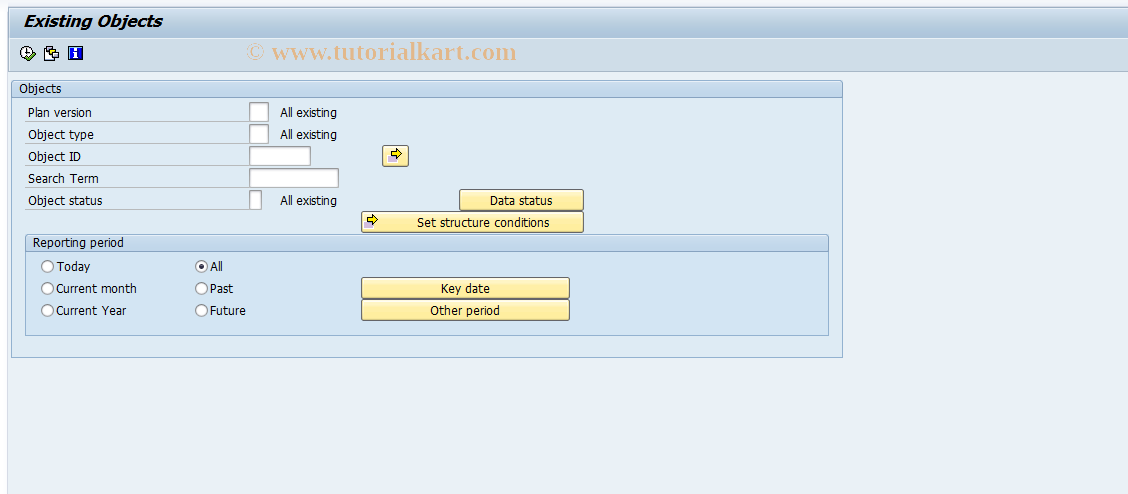 SAP TCode S_AHR_61016262 - Existing Objects