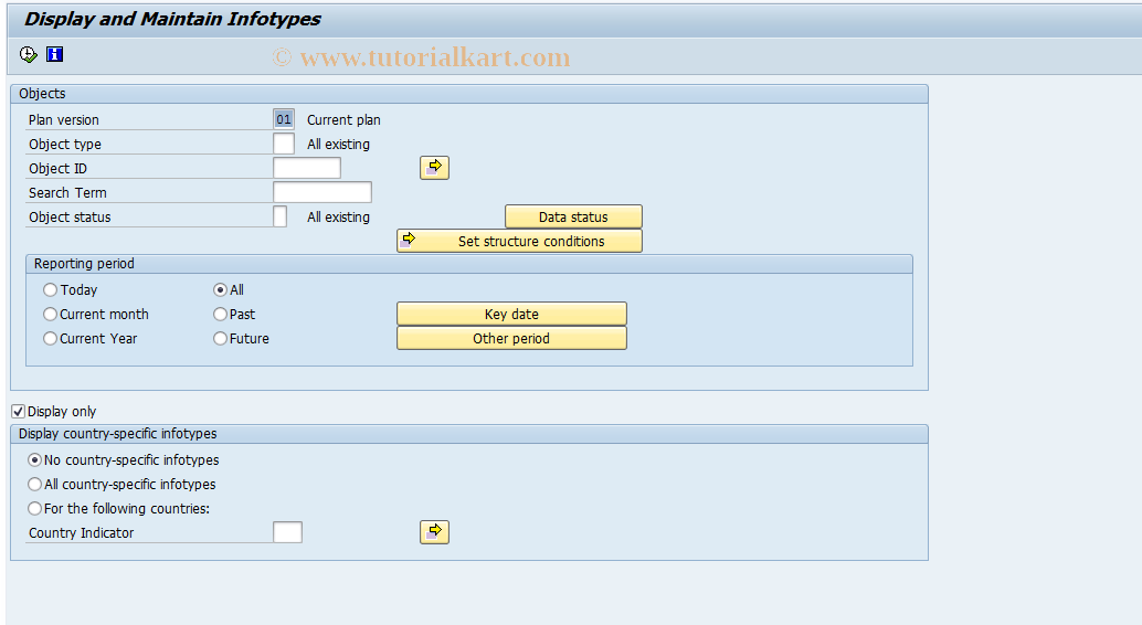 SAP TCode S_AHR_61016266 - Display and Maintain Infotypes