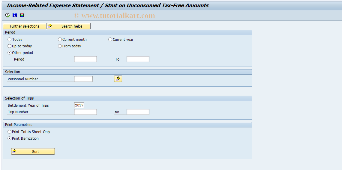 SAP TCode S_AHR_61016276 - Income-Related Expenses Statement