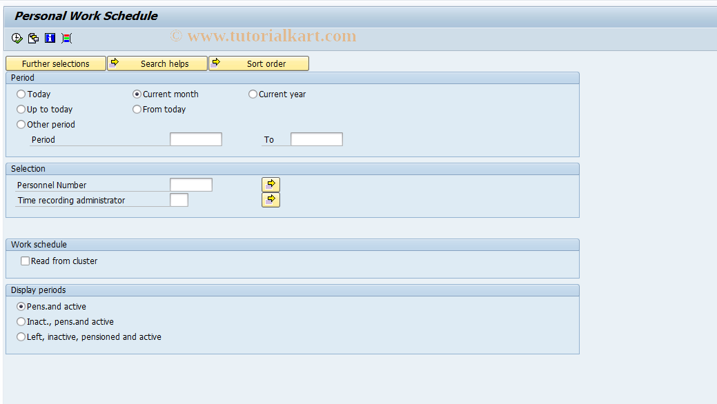 SAP TCode S_AHR_61016289 - Personal Work Schedule