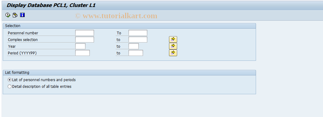 SAP TCode S_AHR_61016313 - Display Cluster L1 of Database PCL1