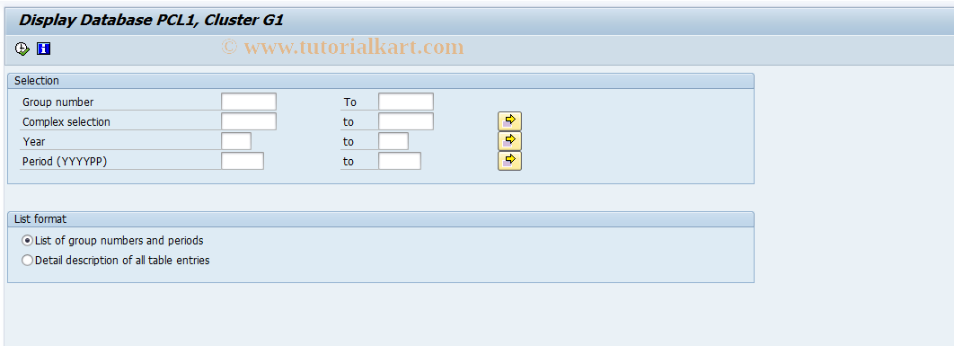 SAP TCode S_AHR_61016314 - Display Cluster G1 of Database PCL1