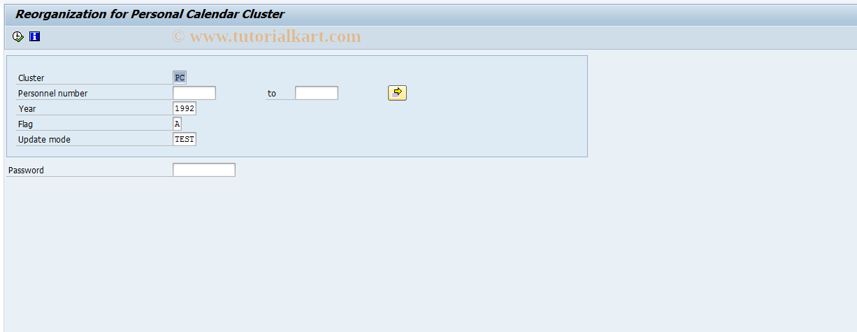 SAP TCode S_AHR_61016315 - Reorganization for Personal Calendar