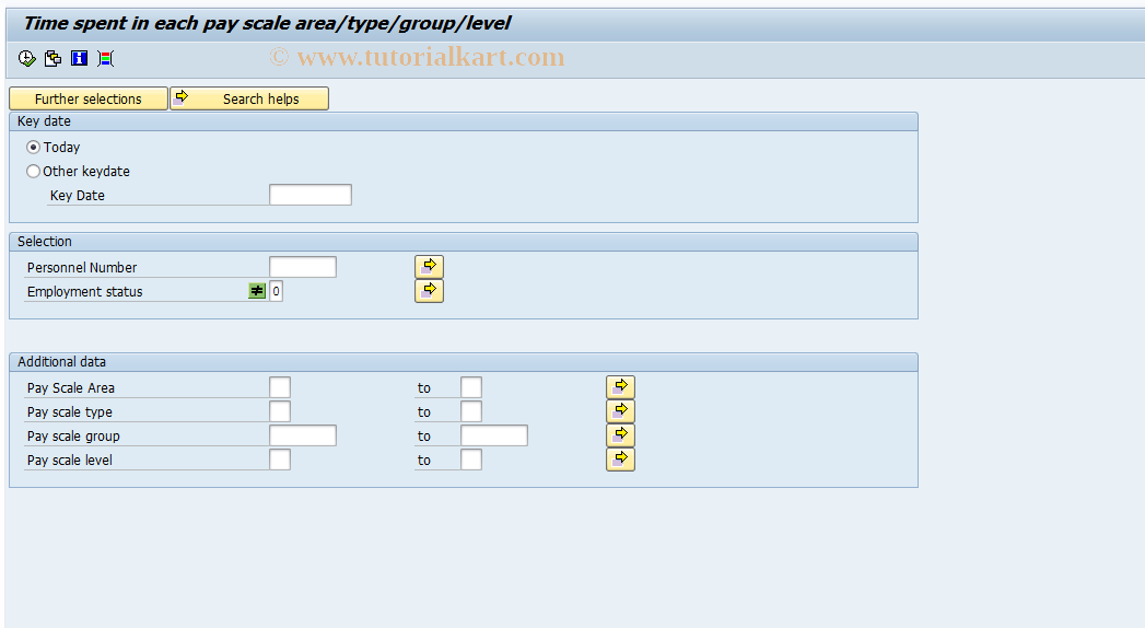 SAP TCode S_AHR_61016356 - Time spent in pay scale group/level