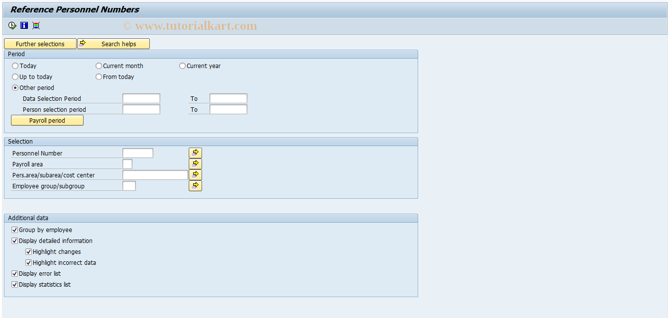 SAP TCode S_AHR_61016358 - Reference Personnel Numbers