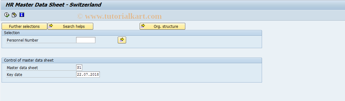 SAP TCode S_AHR_61016361 - HR Master Data Sheet - Switzerland