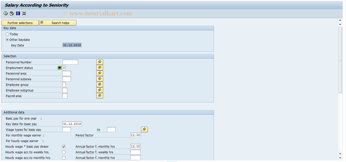 SAP TCode S_AHR_61016376 - Salary According to Seniority