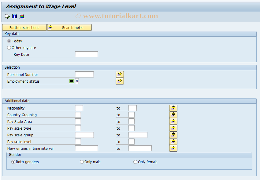 SAP TCode S_AHR_61016378 - Assignment to Wage Level