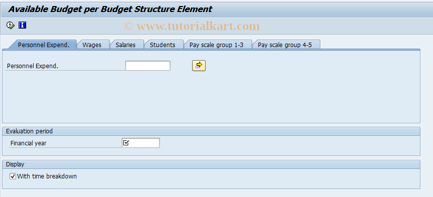 SAP TCode S_AHR_61016384 - Available Budget Per BS Element