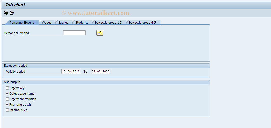 SAP TCode S_AHR_61016385 - Job chart