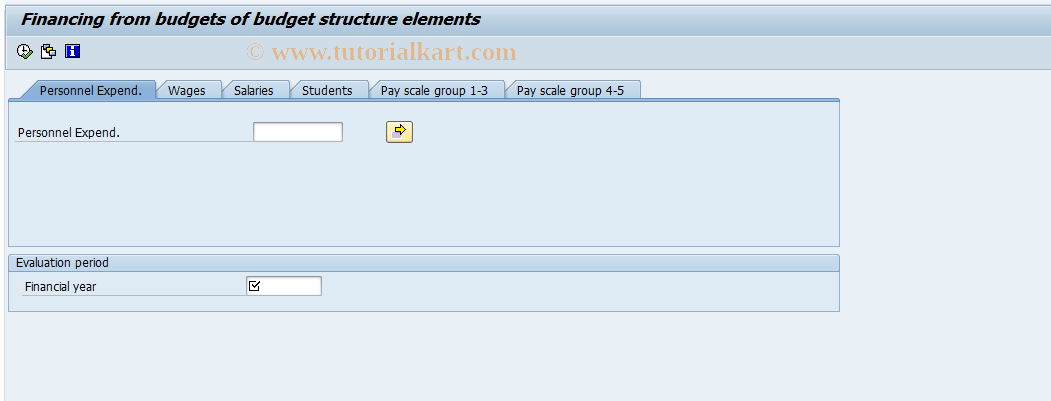 SAP TCode S_AHR_61016386 - Financing from BS Element Budgets