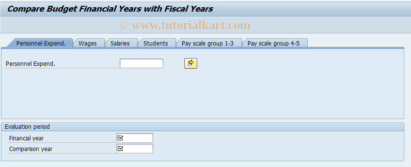 SAP TCode S_AHR_61016387 - Budget Year Comparison