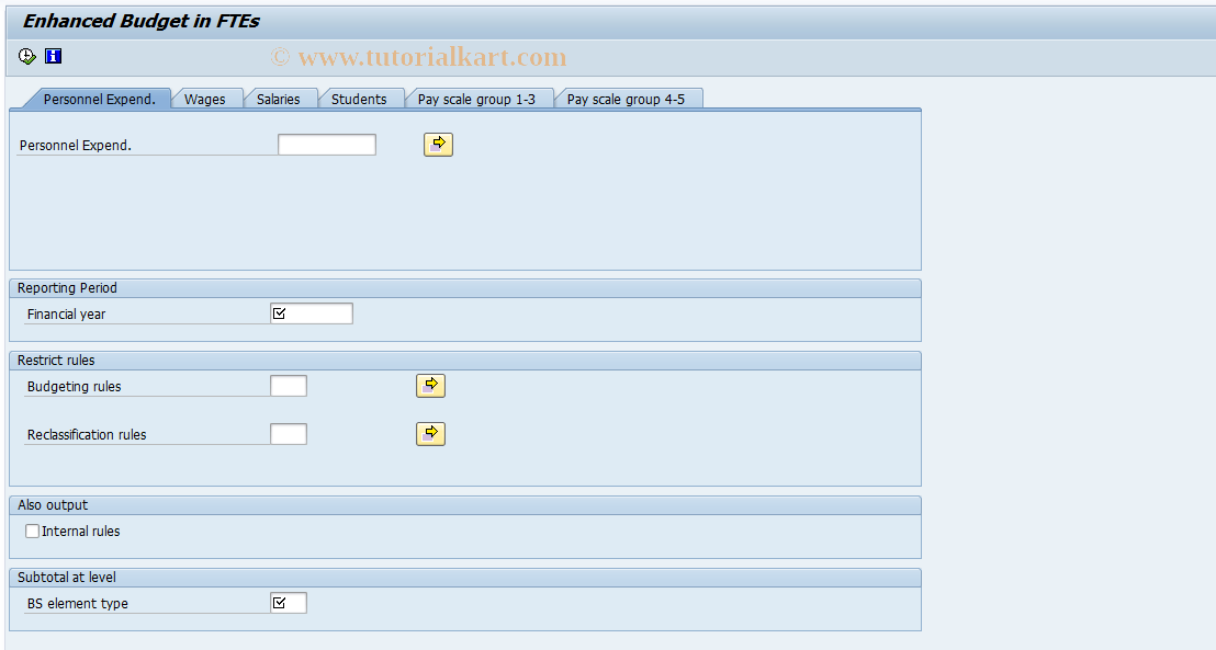 SAP TCode S_AHR_61016388 - Enhanced Budget in FTEs