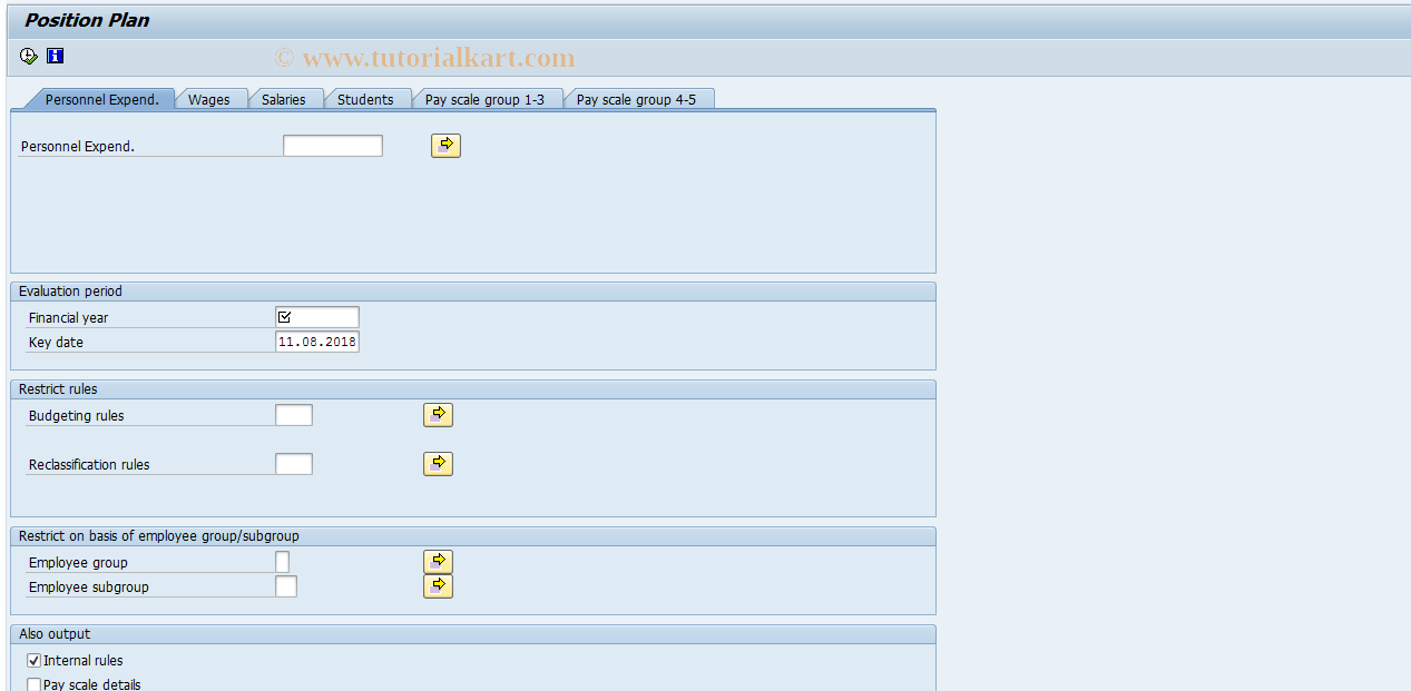 SAP TCode S_AHR_61016389 - Job index