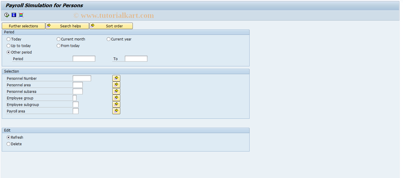 SAP TCode S_AHR_61016399 - Payroll Simulation for FPM