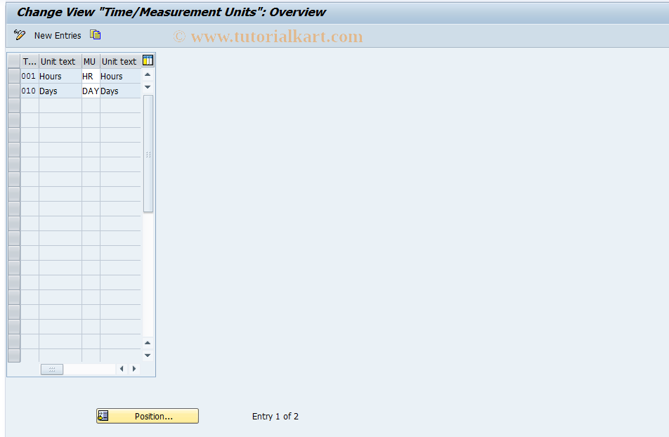 SAP TCode S_AHR_61016414 - IMG Activity: SIMGHRPTDW030