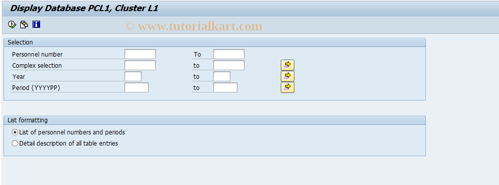 SAP TCode S_AHR_61016479 - Display Cluster L1 of Database PCL1