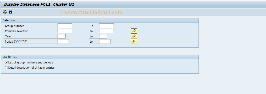 SAP TCode S_AHR_61016480 - Display Cluster G1 of Database PCL1