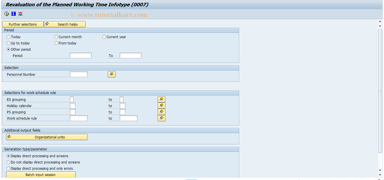 SAP TCode S_AHR_61016489 - Revaluate Planned Working Time IT