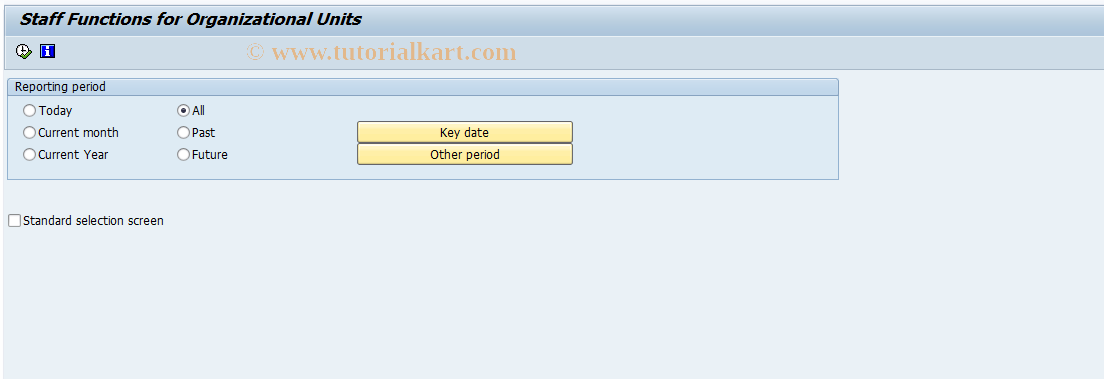 SAP TCode S_AHR_61016492 - Staff Functions for Organizational Unit