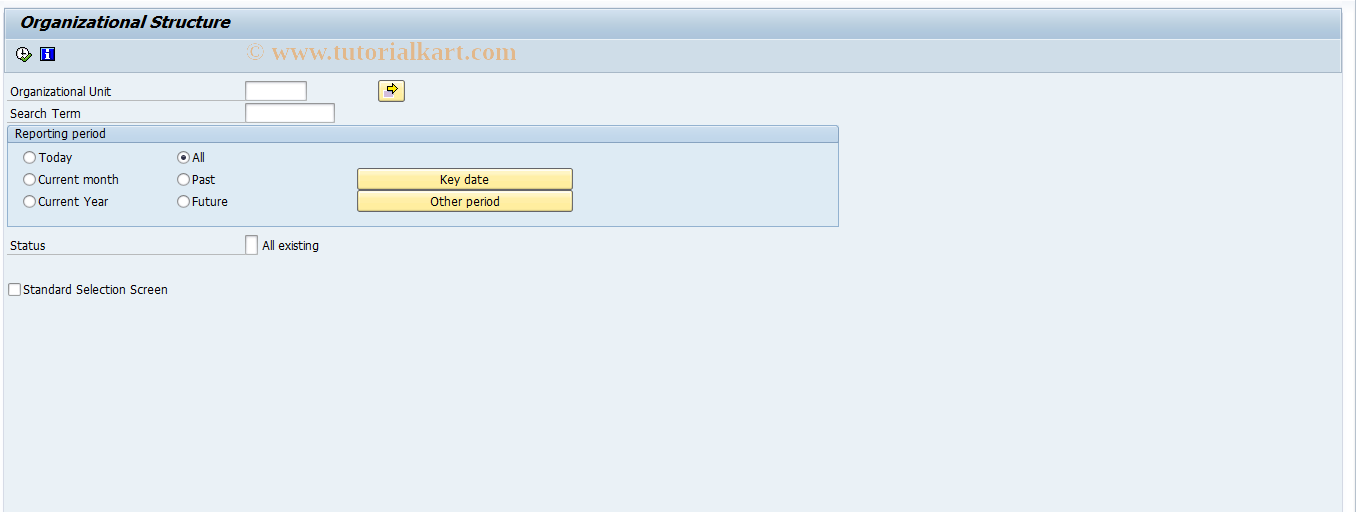 SAP TCode S_AHR_61016493 - Organizational Structure