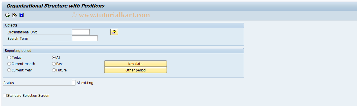 SAP TCode S_AHR_61016494 - Organizational Structure with Positions