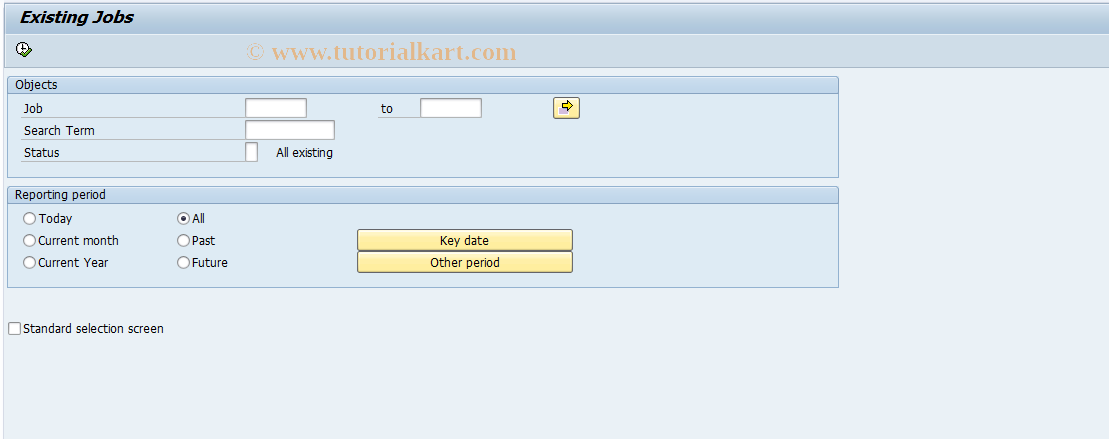 SAP TCode S_AHR_61016497 - Existing Jobs