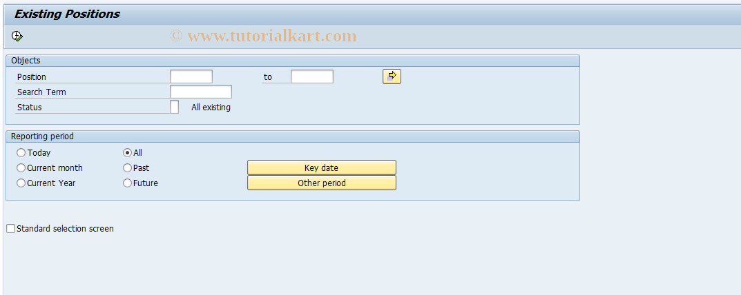 SAP TCode S_AHR_61016502 - Existing Positions