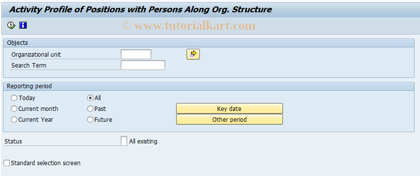 SAP TCode S_AHR_61016524 - Activity Profile of Positions with P