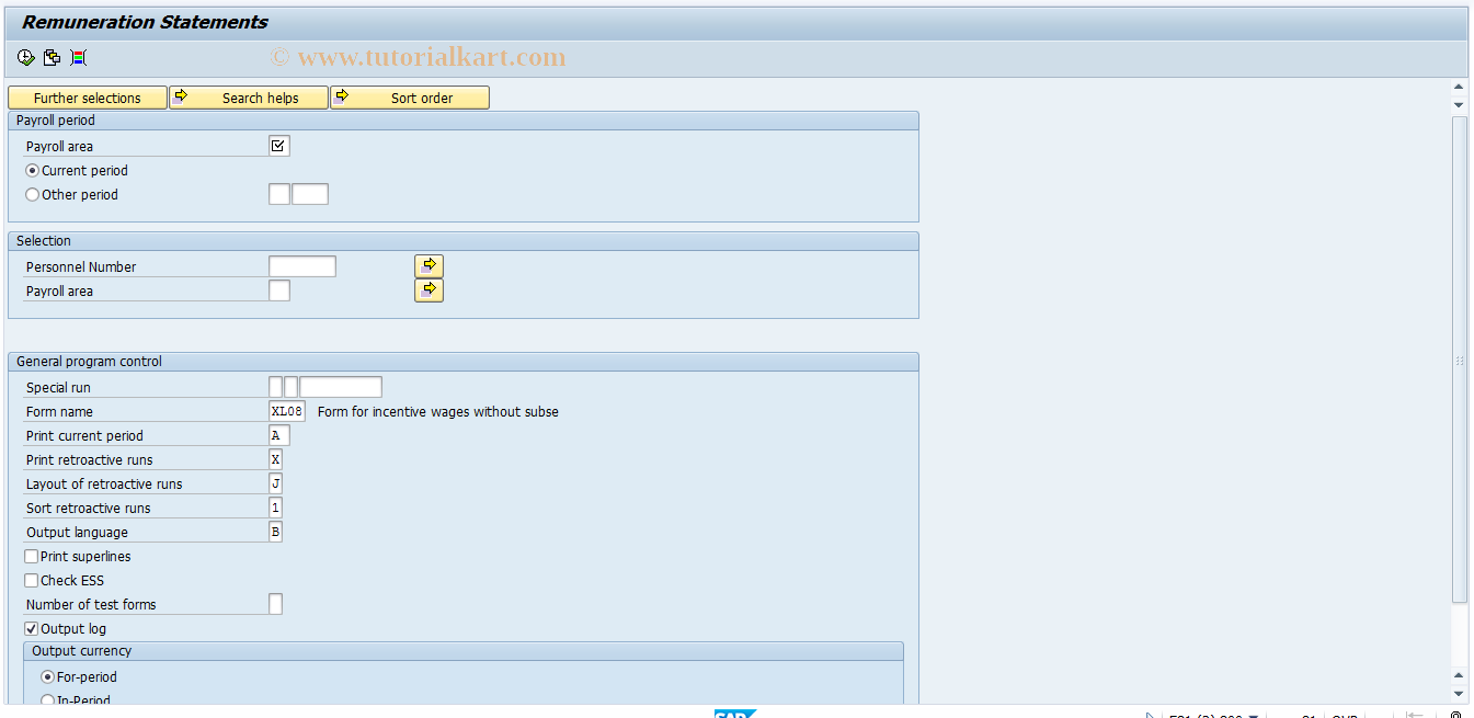 SAP TCode S_AHR_61018655 - Remuneration Statements