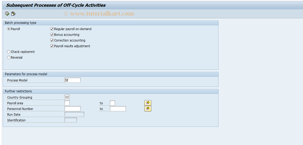 SAP TCode S_AHR_61018755 - Subsequent processed of off-cycle ac