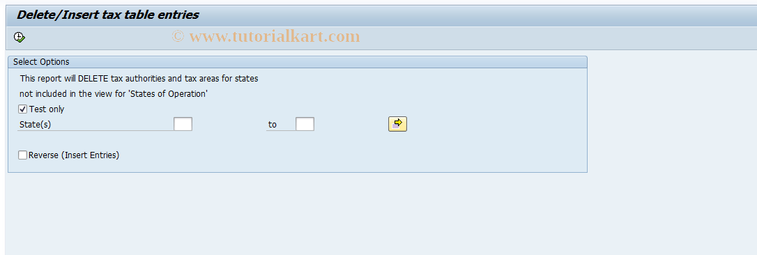 SAP TCode S_AHR_61018781 - Delete/Insert tax table entries