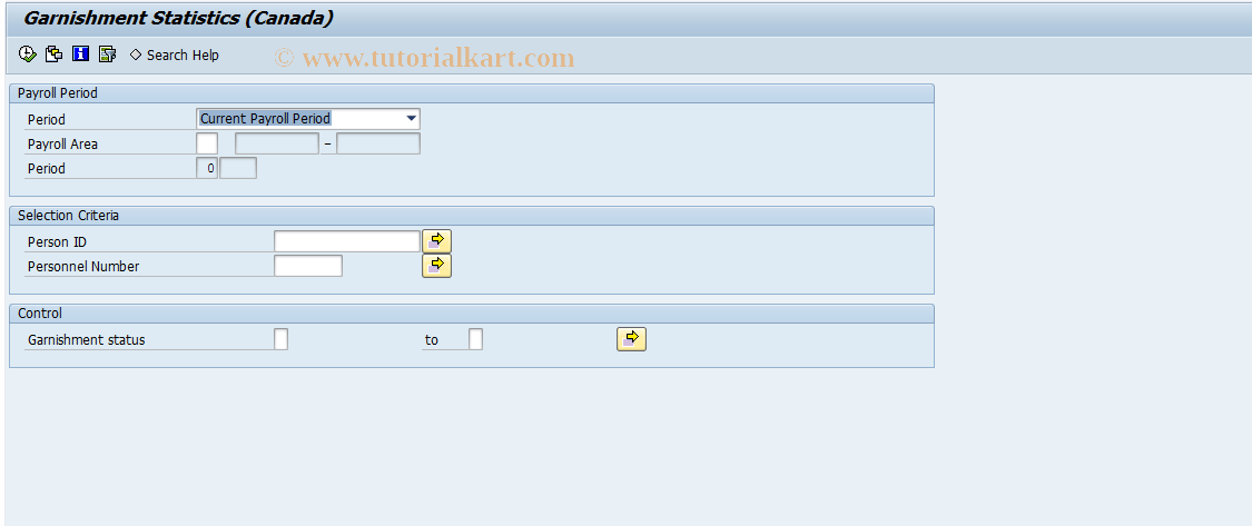 SAP TCode S_AHR_61018792 - Garnishment Statistics (Canada)