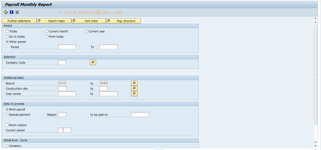 SAP TCode S_AHR_61019009 - Payroll Monthly Report