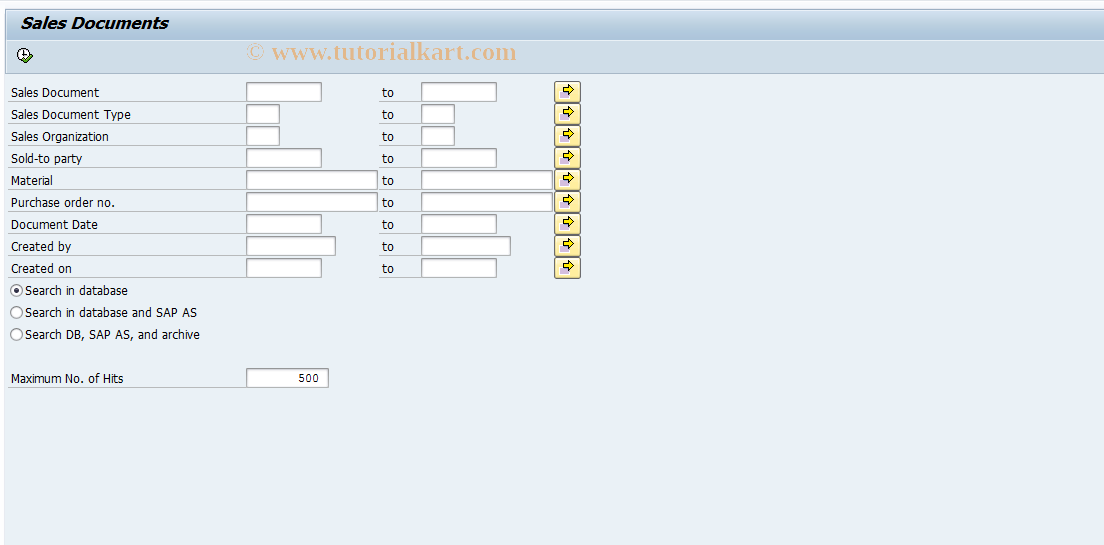 SAP TCode S_AL0_96000488 - Sales Document