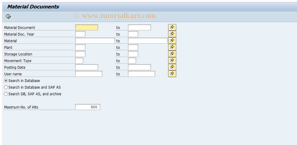 SAP TCode S_AL0_96000492 - Material Document