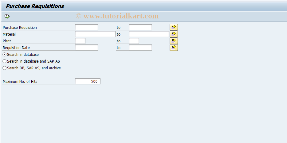 SAP TCode S_AL0_96000495 - Purchase Requisition