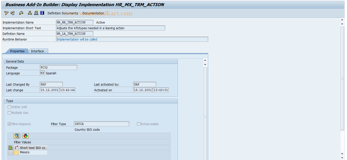 SAP TCode S_AL0_96000749 - IMG activity: PAY_VE_TER_020