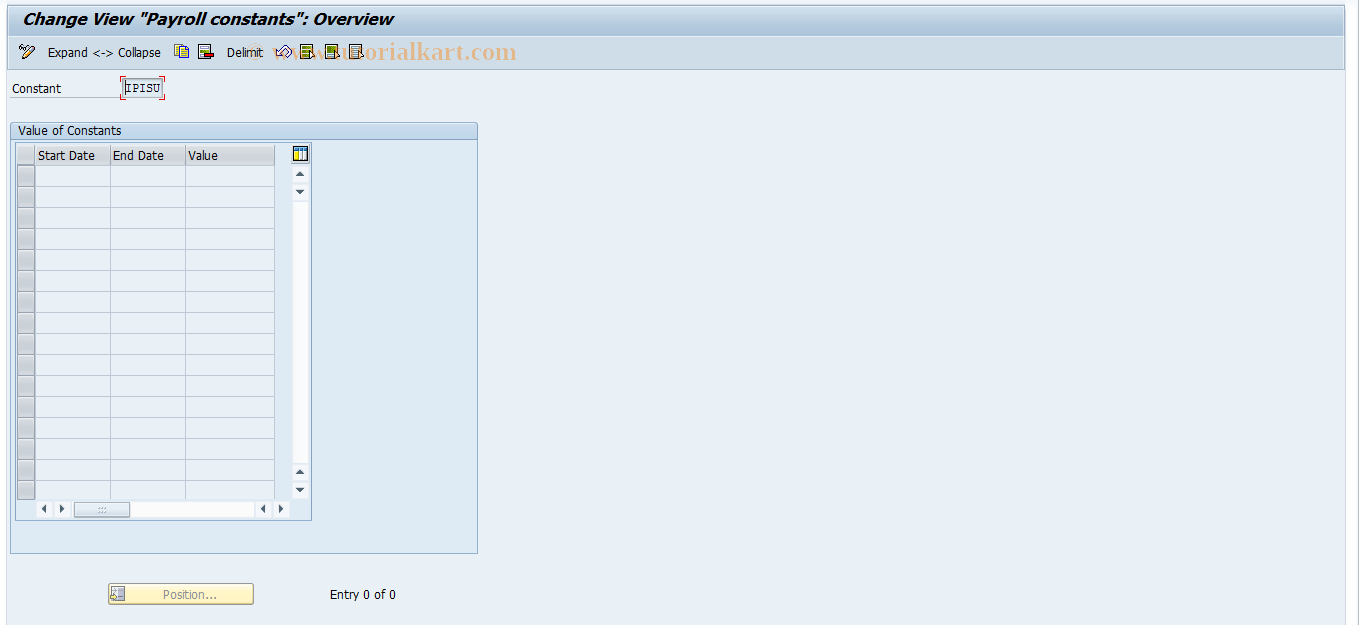 SAP TCode S_AL0_96000754 - Maintain substitute tax percentage