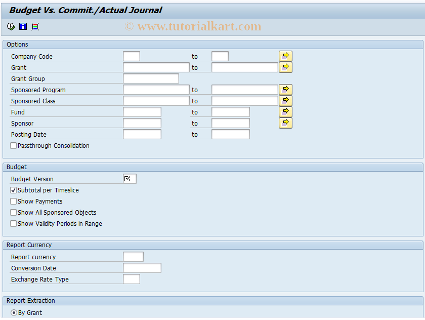 SAP TCode S_ALN_01000003 - Annual Budget Vs. Commit./Actual Lin